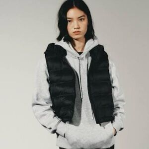 Zara Midnight Black Quilted Vest